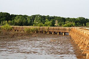 Wetland boardwalk at Four Rivers Conservation Area in Vernon County, Missouri