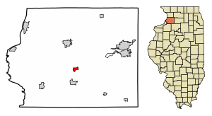 Location of Lyndon in Whiteside County, Illinois.