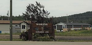 Woking's welcome sign