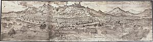 Xàtiva, 1563, vista per Anthonie van den Wyngaerde