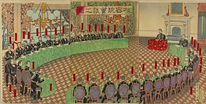 Yōshū Chikanobu A meeting of the privy counsil