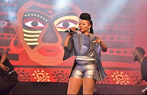 Yemi Alade performs at the Nairobi Summit 2019