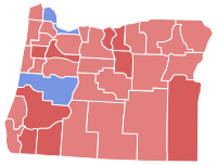 1972 United States Senate election in Oregon results map by county
