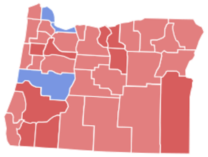 1972 United States Senate election in Oregon results map by county