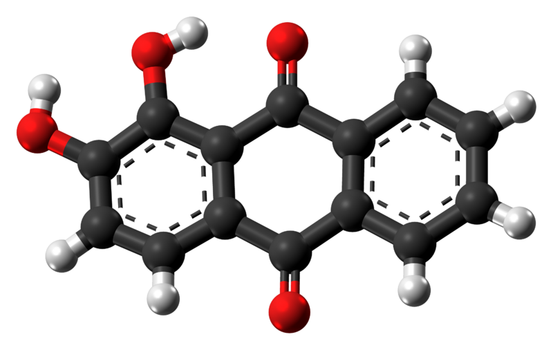 Alizarin molecule ball from xtal