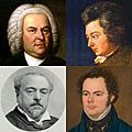 Four mugshots of old composers