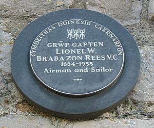 Caernarfon Brabazon Rees VC plaque
