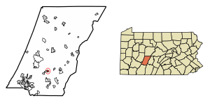Location of Summerhill in Cambria County, Pennsylvania.