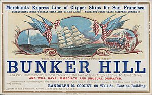 Clipper ship card Bunker Hill