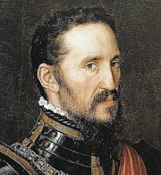 Detail of a portrait of Fernando Alvarez de Toledo by Antonio Moro