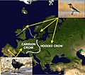 Distribution of carrion and hooded crows across Europe