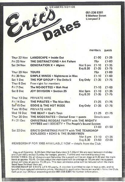 Erics club gigflyer