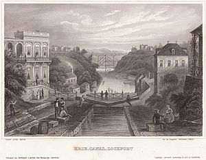 Erie canal lockport c1855