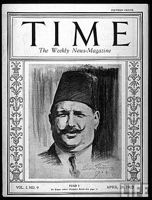 Fuad I on Time Magazine 1923