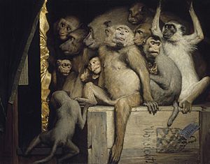 Gabriel Cornelius von Max, 1840-1915, Monkeys as Judges of Art, 1889