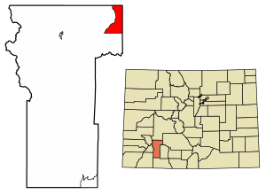 Location of the Cathedral CDP in Hinsdale County, Colorado.
