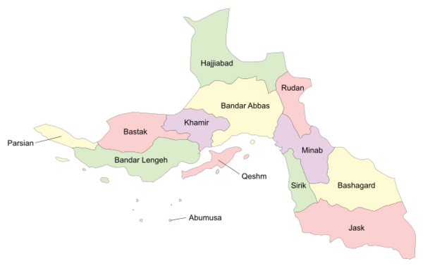 Counties of Hormozgan Province