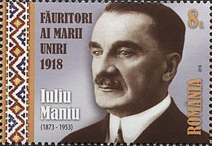 Iuliu Maniu 2018 stamp of Romania