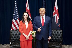 Jacinda Ardern and Donald Trump 2019