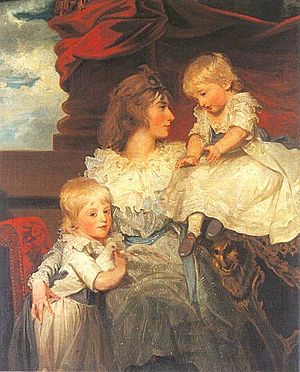 John Hoppner, Portrait of Harriet, Viscountess Duncannon with Her Sons (1787)