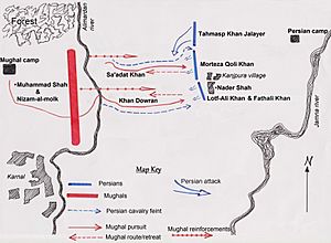 Karnal battle based on Axworthy's interpretation