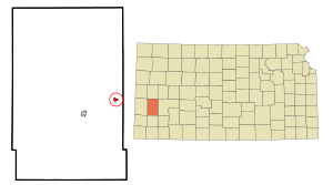 Location within Kearny County and Kansas