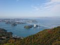 Kurushimakaikyo Ohashi bridge from Mt.Kirosan