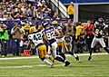 Kyle Rudolph runs ball vs Packers
