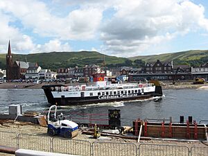 Largs pier and MV Loch Riddon