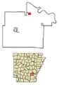 Lincoln County Arkansas Incorporated and Unincorporated areas Grady Highlighted 0527790