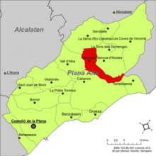 Location of Benlloc within Plana Alta