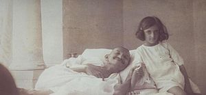 Mahatma Gandhi and Indira Gandhi in 1924
