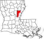 State map highlighting Catahoula Parish