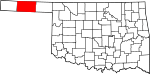 State map highlighting Texas County
