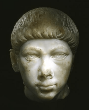Marble head of a Young Gratian. C. late 4th century A.D.