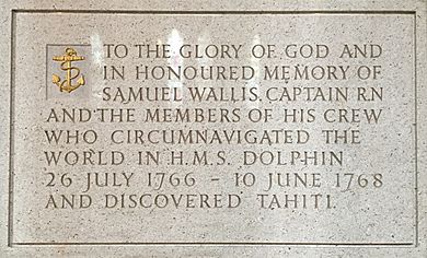 Memorial to Samuel Wallis in Truro Cathedral