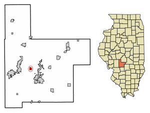 Location of Butler in Montgomery County, Illinois.