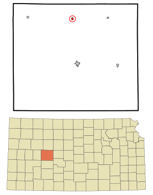 Location within Ness County and Kansas