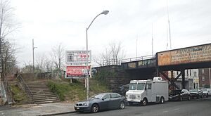 North Newark sta NY&GW Broadway steps cloudy jeh