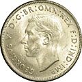 Obverse of King George VI Australian Florin 1946