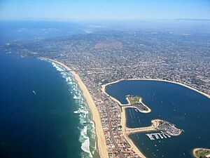 Mission Beach in the foreground