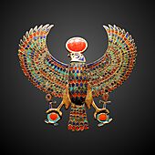 Paris - Toutânkhamon, le Trésor du Pharaon - Pendentif au faucon portant le disque solaire - 001-gradient