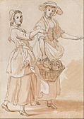 Paul Sandby - Two Girls Carrying a Basket - Google Art Project