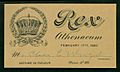 Rex Admit Card New Orleans Mardi Gras 1920