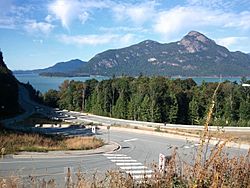 Sea to Sky Highway and Howe Sound at Porteau Road