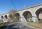 Sougne-Remouchamps, spoorbrug over de Rue de Trois Ponts foto7 2017-03-27 12.54