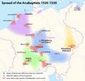 Spread of the Anabaptists 1525-1550