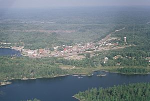 Temagami townsite from air