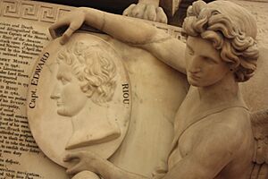 The monument to Edward Riou in St Paul's Cathedral (detail)