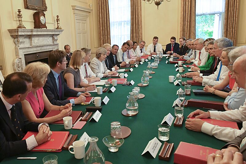 Theresa May's first Cabinet meeting